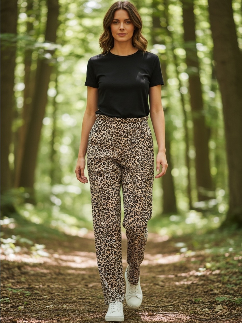 Nanette Lepore Leopard Print Pants High Waist Straight Leg Size 10